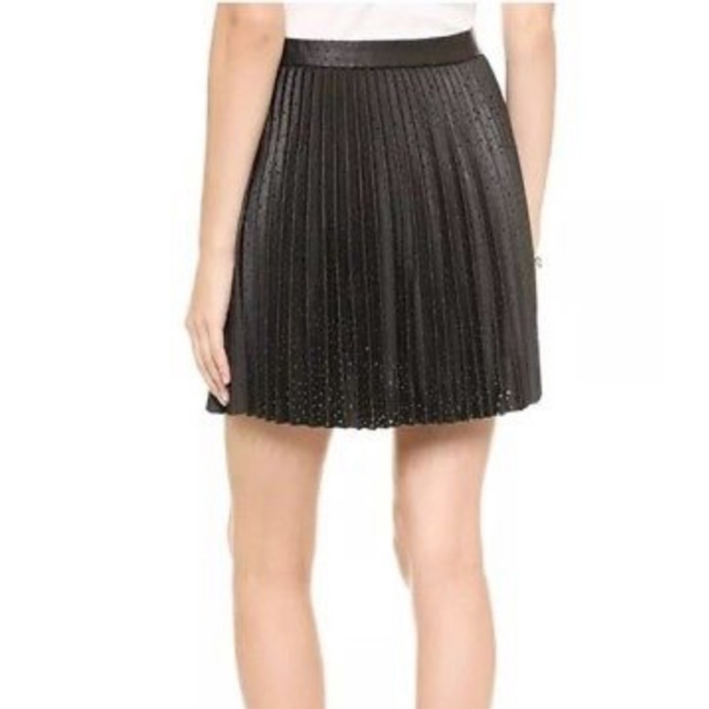 Club Monaco Faux Leather Pleated Skirt
